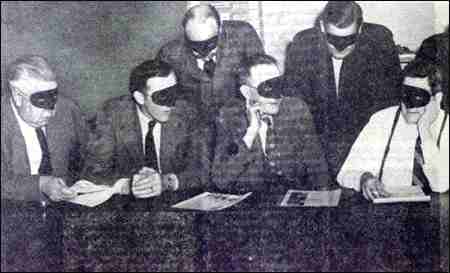 Members of AA wore masks while posing for the press in 1942