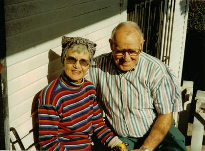 Sybil and Bob Corwin on the porch